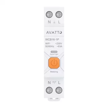 AVATTO WCB16 Smart WiFi Automatinis jungiklis 1P 16A 230V DIN bėgelis su energijos stebėjimu | Kur.lt
