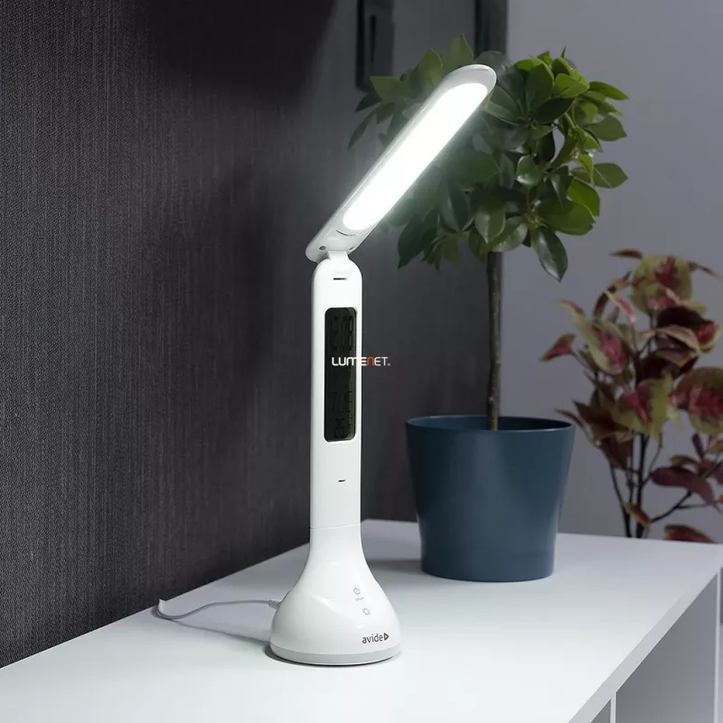 Avide LED stalinė lempa su RGB apšvietimu ir kalendoriumi, balta, 4W, 250lm