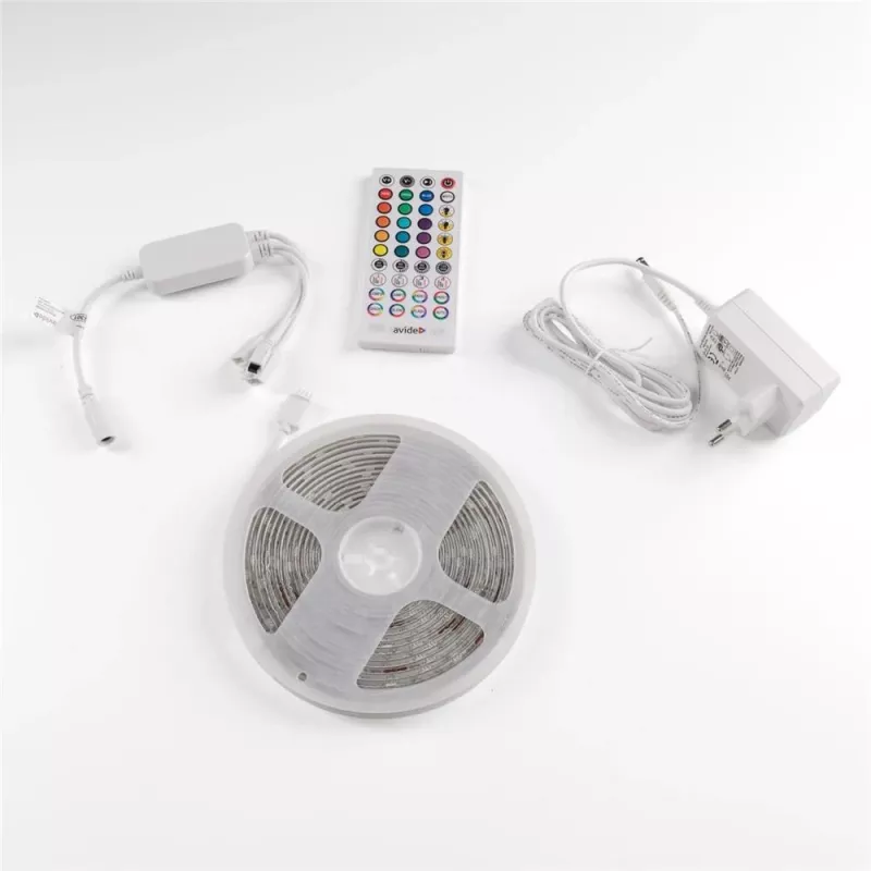 Avide LED juosta Blister 12V 16W RGB 5m su IR nuotolinio valdymo pulteliu