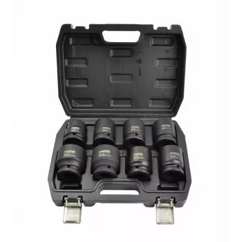 AWTOOLS Black Line 3/4 colio smūginių antgalių rinkinys, 8 vnt., 24-38 mm, trumpi, Cr-Mo