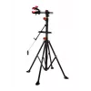 AWTOOLS 30kg Dviračio remonto stovas su 360° besisukančiu spaustuku, sulankstomu trikoju, įrankių padėklu, reguliuojamo aukščio 107-190cm, juodas/raudonas