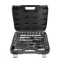 AWTOOLS 72 dalių 1/2 colio ir 1/4 colio veržliarakčių su lizdais rinkinys BLACK LINE