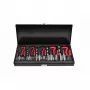AWTOOLS AW16520 19 dalių HSS grąžtų rinkinys metaliniame dėkle, 1-10 mm, DIN 338, metalo, plieno, plastiko ir medžio apdirbimui