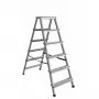 AWTOOLS AW23029 Aliumininės sulankstomos kopėčios su platforma, 6 pakopų, 150 kg, EN 131, sidabrinės