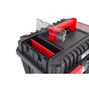 AWTOOLS AW30533BL 12 skyrių įrankių dėžė su permatomu dangteliu, juoda