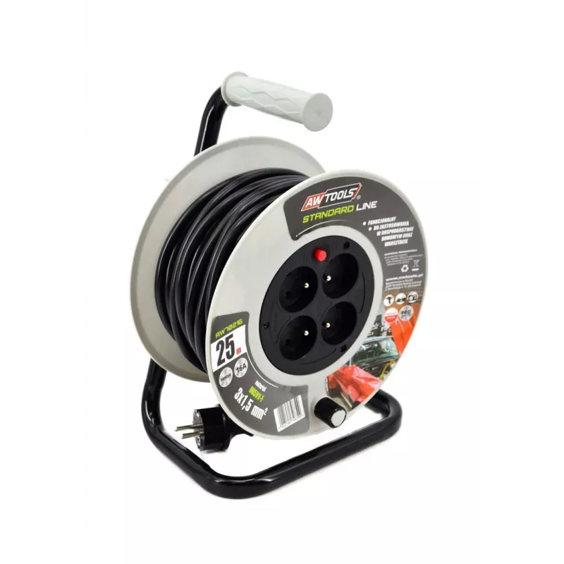 AWTOOLS AW70217 Prailginimo laidas 25 m 4 lizdai IP44 3680 W