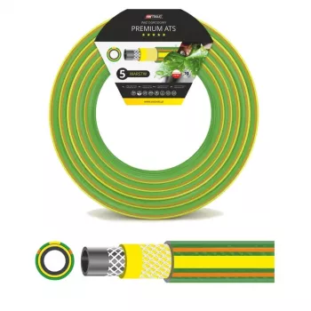 AWTOOLS AW70406 Sodo žarna 1/2 inch x 50 m 3 sluoksnių PVC su kryžminiu poliesterio armavimu, žalia