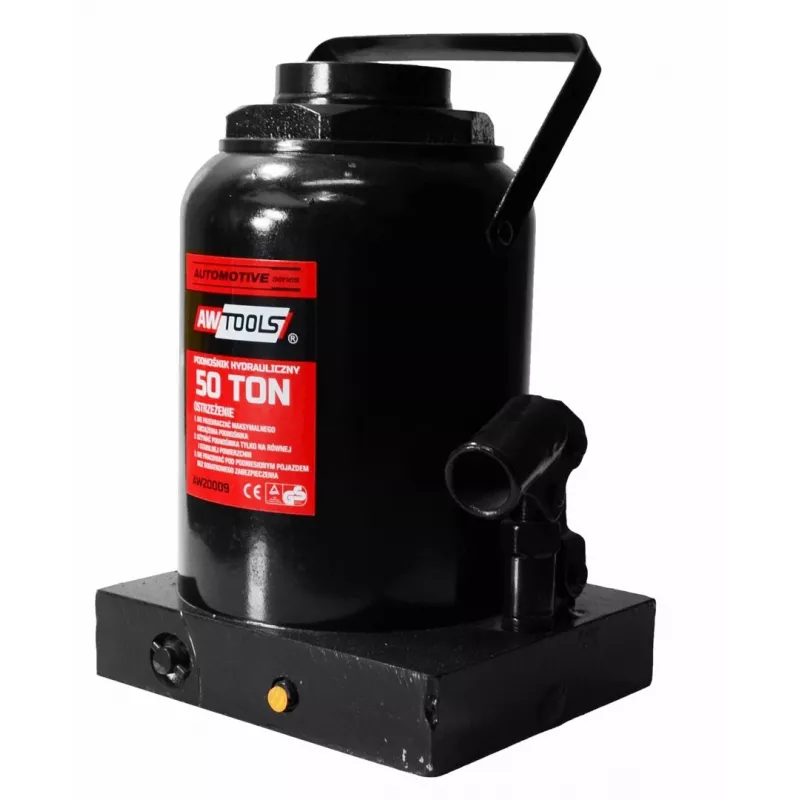 AWTOOLS Hidraulinis butelinis domkratas 50 t, kėlimo diapazonas 300–480 mm, tvirtas plienas, CE atitikimas