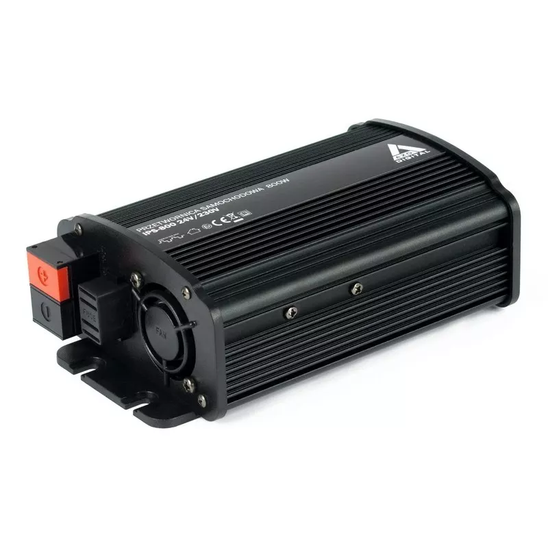 AZO Digital IPS-800U 800W keitiklis 24V DC į 230V AC, modifikuota sinusinė banga, USB, Schuko lizdas, gnybtai