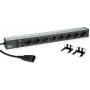 Bachmann 19 colių 1U 8 lizdų C13 90° kampu PDU su C14 įvadu, 2 m kabeliu (800.4023)