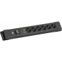 Bachmann CONNECTUS 6 lizdų apsaugos nuo viršįtampių prailgintuvas su jungikliu, 2 m kabeliu, juodas BM005911