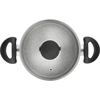 BALLARINI Ferrara 20 cm keptuvė su 4 mm dugnu, Titanium Mineralia nepridegama danga, indukcinei viryklei, soft-touch rankena