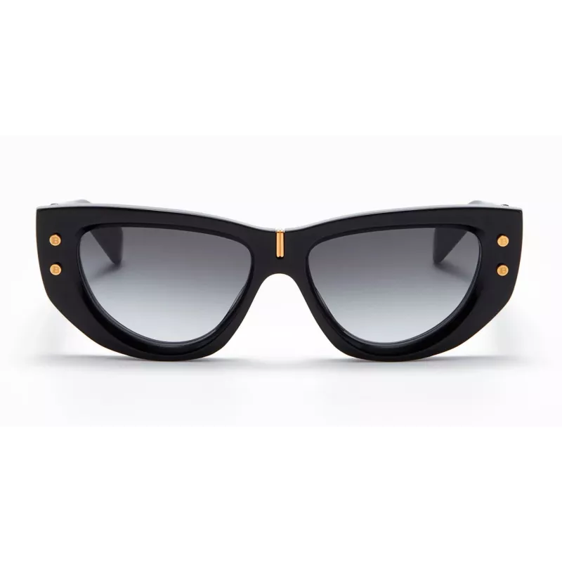 Balmain BPS-151A-55 Moteriški akiniai nuo saulės juodi acetatiniai pilki polikarbonatiniai lęšiai 55 mm