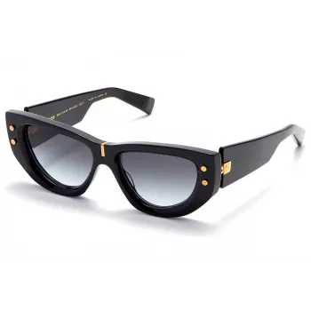 Balmain BPS-151A-55 Moteriški akiniai nuo saulės juodi acetatiniai pilki polikarbonatiniai lęšiai 55 mm