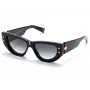 Balmain BPS-151A-55 Moteriški akiniai nuo saulės juodi acetatiniai pilki polikarbonatiniai lęšiai 55 mm