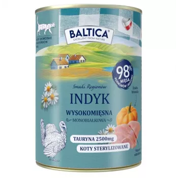 BALTICA Smaki regionów Turkey Mono - šlapias kačių maistas - 400 g