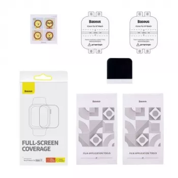 Baseus 41mm NanoCrystal apsauginė plėvelė, skirta Apple Watch 7/8/9, 2 vnt., permatoma