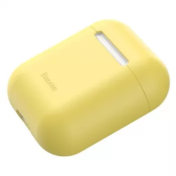 Baseus Apple Silica Series Ultra-thin Silicone Protector Case for AirPods 1/2 Yellow