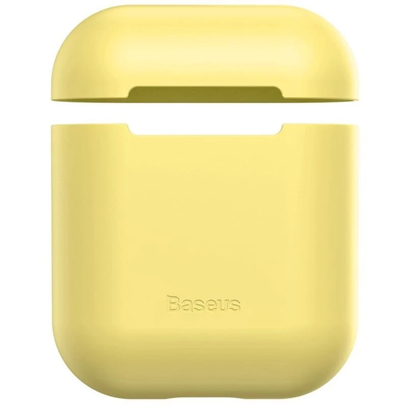 Baseus Apple Silica Series Ultra-thin Silicone Protector Case for AirPods 1/2 Yellow