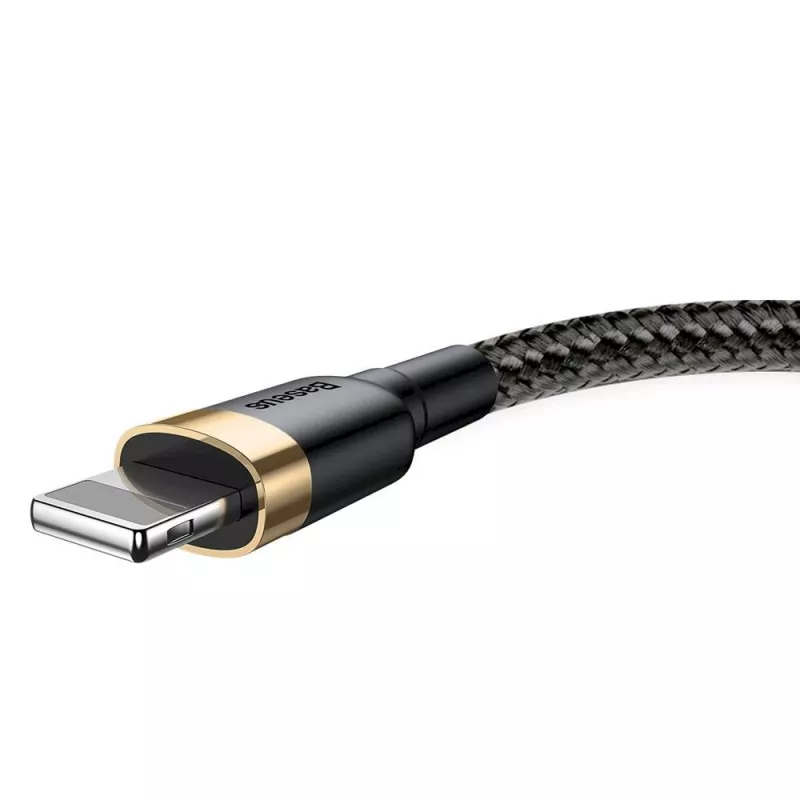 Baseus Cafule Lightning laidas 2A 3m Auksinis/Juodas (CALKLF-RV1)