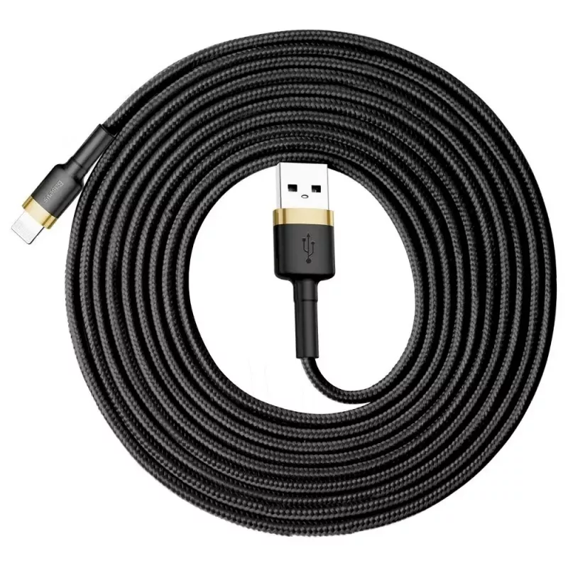 Baseus Cafule Lightning laidas 2A 3m Auksinis/Juodas (CALKLF-RV1)