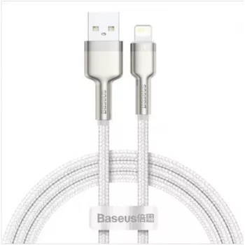 Baseus Cafule Metal USB-A to Lightning laidas 1,0 m 2,4 A baltas