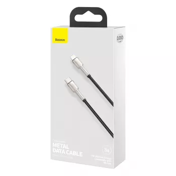 Baseus Cafule Series Metal USB-C to Lightning kabelis PD 20W 1m Juodas