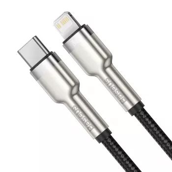 Baseus Cafule Series Metal USB-C to Lightning kabelis PD 20W 1m Juodas