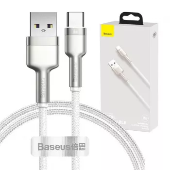 Baseus Cafule USB-A į USB-C laidas, 66W, 1m, baltas