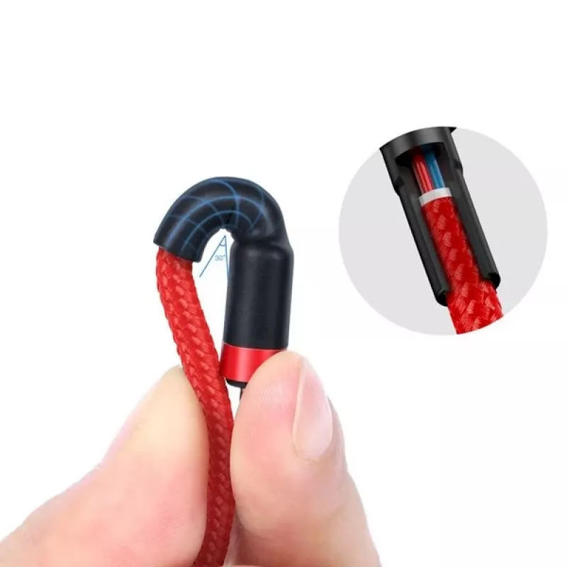 Baseus Cafule USB-C į USB-C PD 2.0 60W Flash Charging Cable, 2m, raudona (CATKLF-H09)