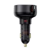 Baseus Car Charger Enjoyment Pro Fast Charger Type-C Female, Lightning Male (0,75m) Built-in Retractable Cable, 55W Black EU