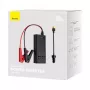 Baseus automobilinis keitiklis IGBT 300W/220V su dviem EU lizdais, USB-C PD, USB-A QC, akumuliatoriaus spaustukais ir cigarečių degiklio laidais, juodas (CGNB010101)