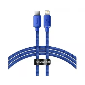 Baseus Crystal Shine Series USB-C to Lightning kabelis 1,2 m mėlynas 20W greitas įkrovimas ir duomenų sinchronizavimas