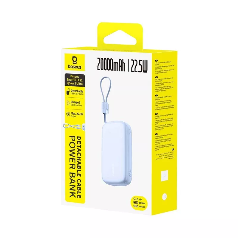 Baseus EnerFill FC21 Qpow 3 Ultra 20000 mAh 22,5W Power Bank Blue
