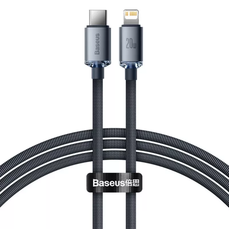 Baseus Lightning į USB-C PD QC laidas 20W 480Mbps 1,2m juodas