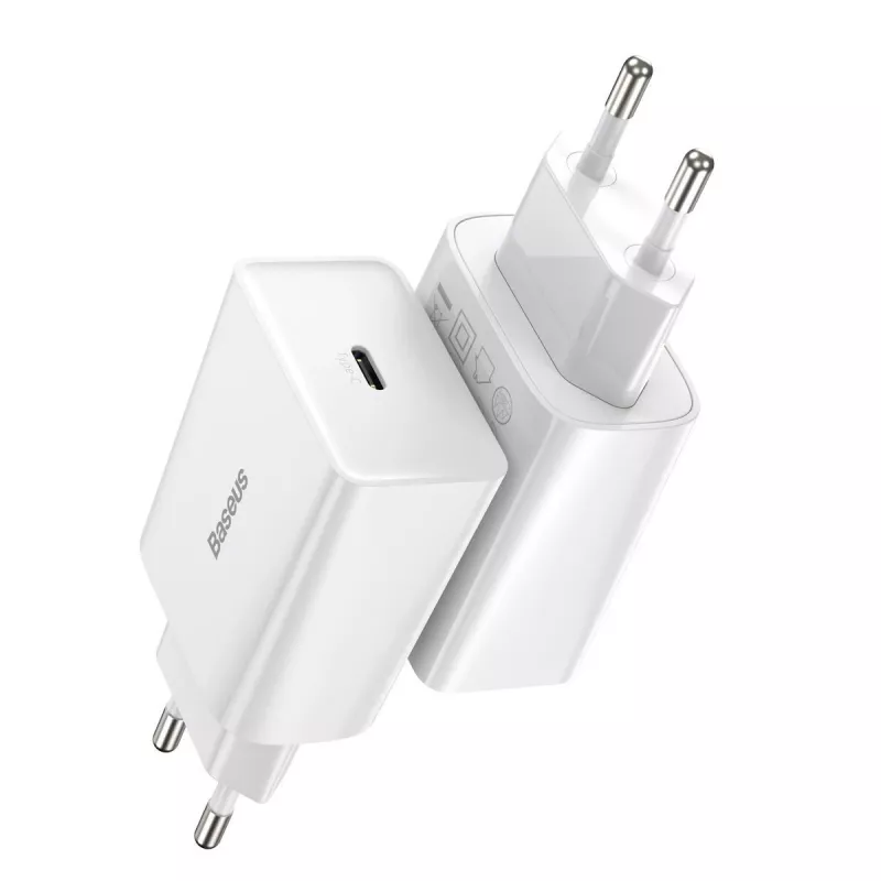 Baseus Speed Mini Quick Charger, USB-C, PD, 3A, 20W (White)