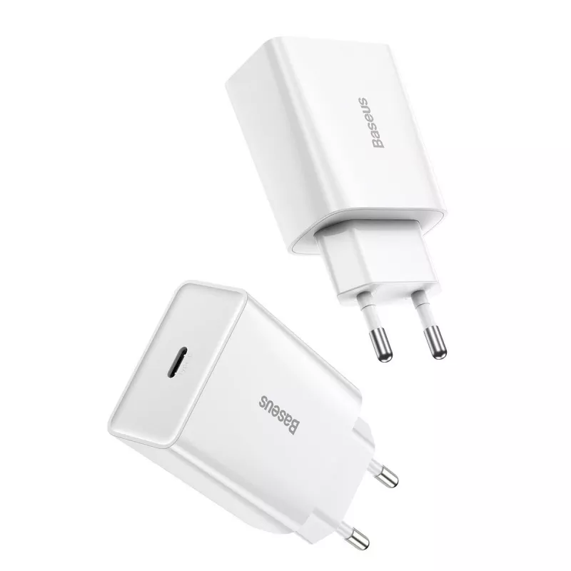 Baseus Speed Mini Quick Charger, USB-C, PD, 3A, 20W (White)