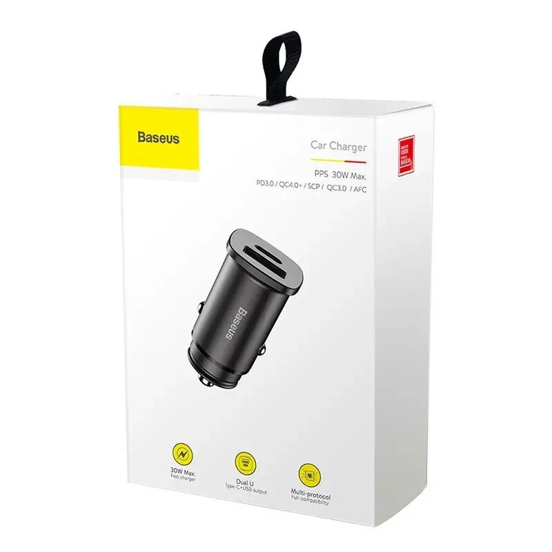 Baseus Square Car Charger PPS QC4.0 / PD3.0 5A 30W (Juoda)