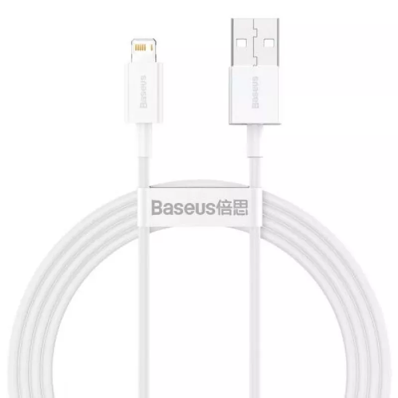 Baseus Superior Series Lightning kabelis, greitasis įkrovimas, duomenų perdavimas 2.4A, 1.5m, baltas (CALYS-B02)