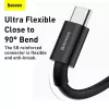 Baseus Superior Series USB-A į USB-C greitojo įkrovimo duomenų laidas, 66W (11V/6A), 2 m, juodas (CATYS-A01)