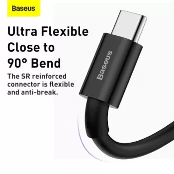 Baseus Superior Series USB-A į USB-C greitojo įkrovimo duomenų laidas, 66W (11V/6A), 2 m, juodas (CATYS-A01)