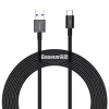 Baseus Superior Series USB-A į USB-C greitojo įkrovimo duomenų laidas, 66W (11V/6A), 2 m, juodas (CATYS-A01)