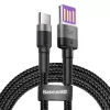 Baseus Cafule SuperCharge USB-A – USB-C kabelis, 40 W, 5 A, QC 3.0, 1 m, juodas/pilkas
