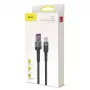 Baseus Cafule SuperCharge USB-A – USB-C kabelis, 40 W, 5 A, QC 3.0, 1 m, juodas/pilkas