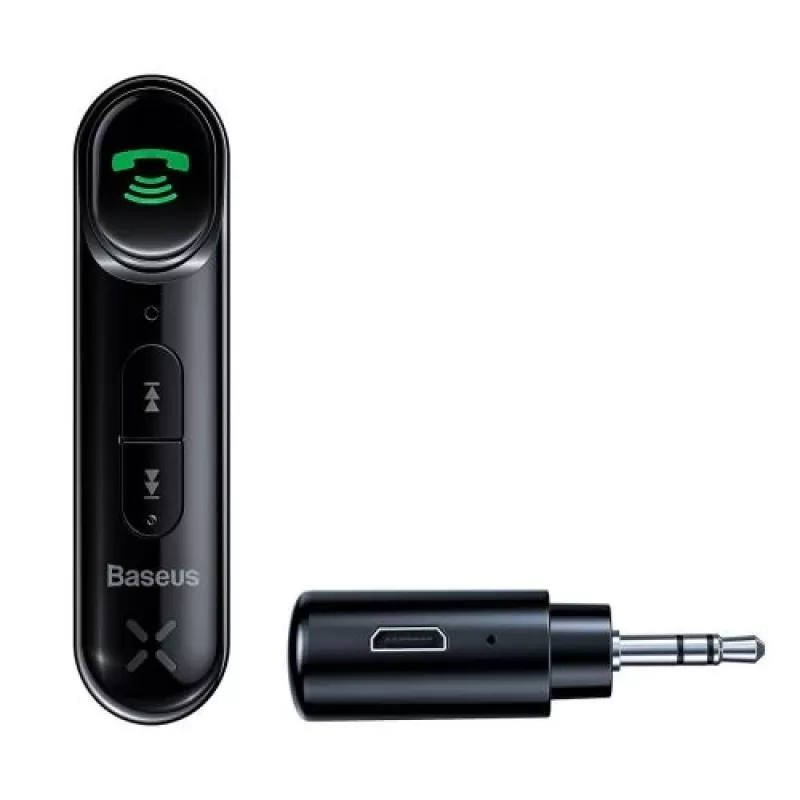Baseus WXQY-01 Bluetooth 5.0 automobilinis AUX imtuvas su Micro USB įkrovimu – 10 m veikimo atstumas, 145 mAh, juodos spalvos | Kur.lt