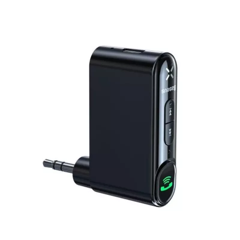 Baseus WXQY-01 Bluetooth 5.0 automobilinis AUX imtuvas su Micro USB įkrovimu – 10 m veikimo atstumas, 145 mAh, juodos spalvos | Kur.lt