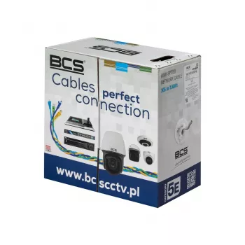 BCS BCS-U/UTP-CAT5E-PVC Cat.5e U/UTP vientas varinis 24 AWG PVC 305m pilkas vidaus tinklo kabelis