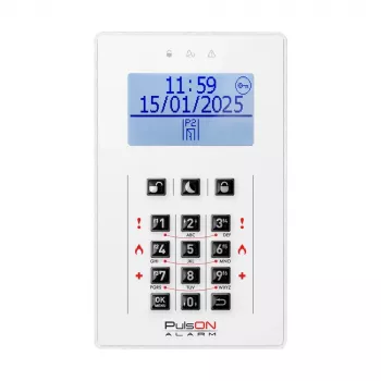 BCS PulsON LCD/C signalizacijos sistemos LCD klaviatūra, balta