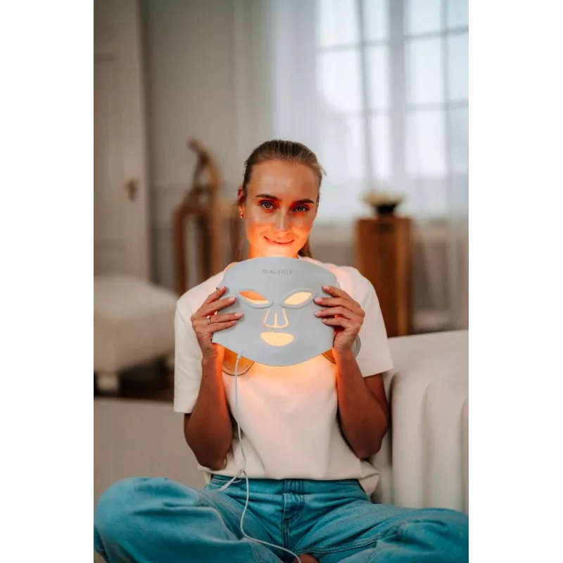 Beautifly AuraSkin Pro LED veido kaukė su šviesos terapija – 7 spalvos, 192 diodai, įkraunama