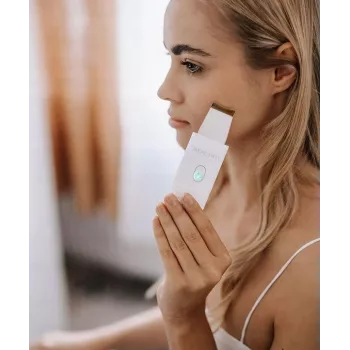 Beautifly Peeling Scrub Mini – ultragarsinis kavitacinis veido valiklis su EMS mikro srove, balta/rožinis auksas